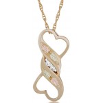 Genuine Diamond Double Heart Pendant - by Mt Rushmore